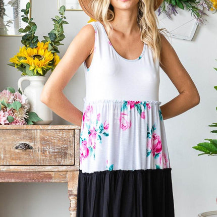 Heimish Full Size Scoop Neck Frill Tiered Dress - MimiStylez