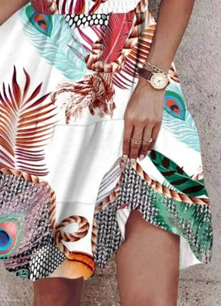 Paisley Print Halter Neck Mini Dress - MimiStylez