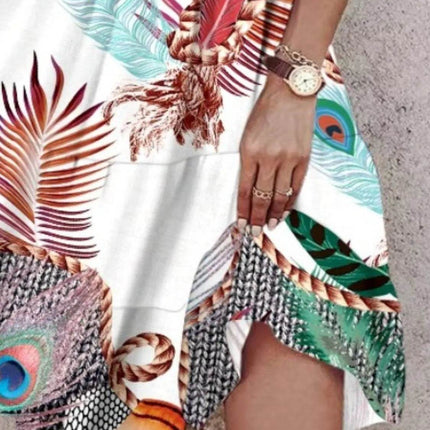 Paisley Print Halter Neck Mini Dress - MimiStylez