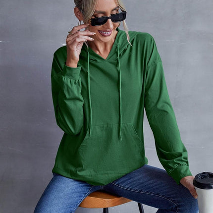 Drawstring Pocketed Dropped Shoulder Hoodie - MimiStylez