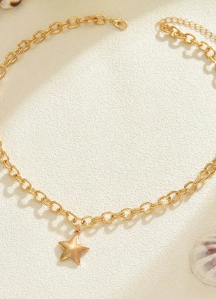 18K Gold-Plated Star Pendant Chain Necklace - MimiStylez