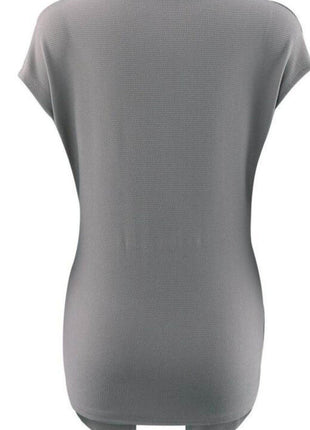 Ribbed Surplice Neck Slit Top - MimiStylez