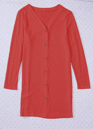 Button Up Long Sleeve Cover Up - MimiStylez