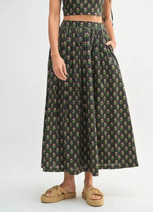 MABLE Floral Crop Top and Skirt Set - MimiStylez