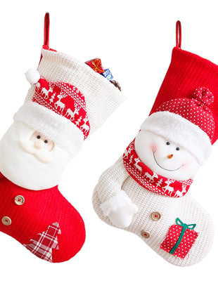 Large Knitted Christmas Stocking Gift Bag