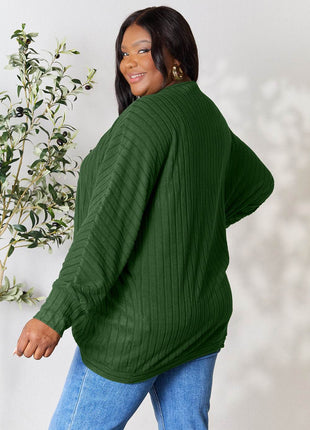 Basic Bae Full Size Ribbed Cocoon Cardigan - MimiStylez