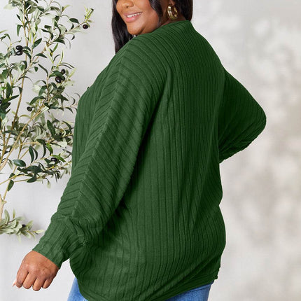 Basic Bae Full Size Ribbed Cocoon Cardigan - MimiStylez