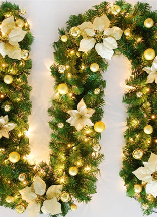 9FT Christmas Garland, Pre lit