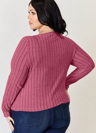 Basic Bae Full Size Ribbed Long Sleeve T-Shirt - MimiStylez