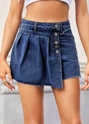 Raw Hem Denim skort - MimiStylez