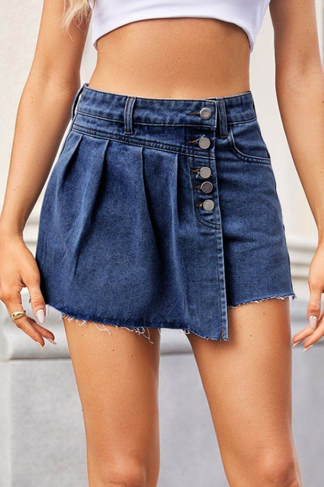 Raw Hem Denim skort - MimiStylez