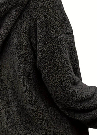 Half Zip Dropped Shoulder Oversized Hoodie - MimiStylez