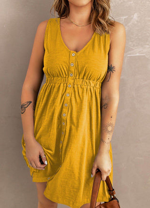Sleeveless Button Down Mini Magic Dress - MimiStylez