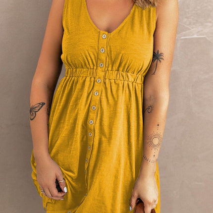 Sleeveless Button Down Mini Magic Dress - MimiStylez