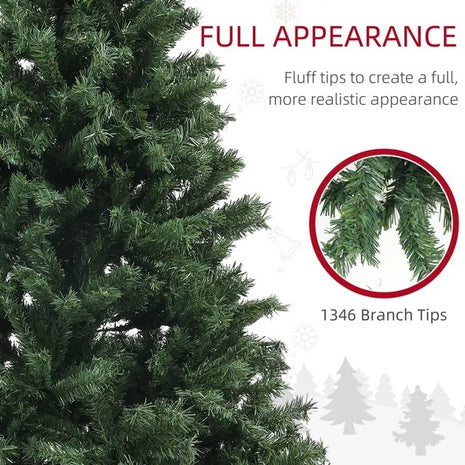 7.5ft Pre Lit Christmas Tree, With 1346 Branch Tips, Auto Open