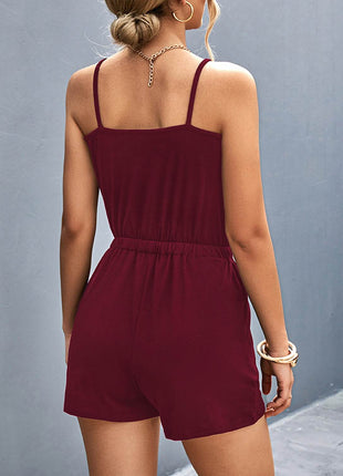 Scoop Neck Romper with Pockets - MimiStylez