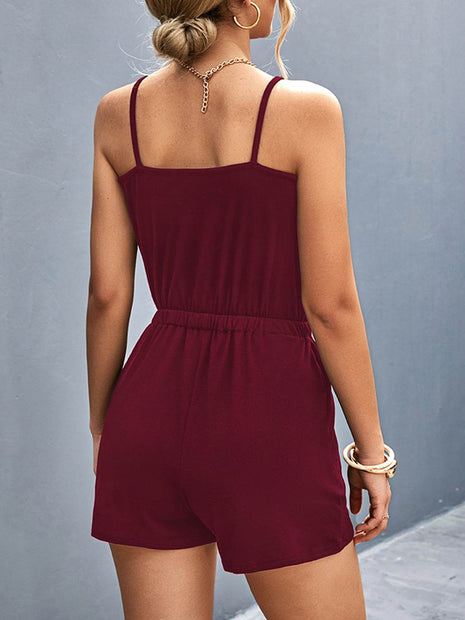 Scoop Neck Romper with Pockets - MimiStylez