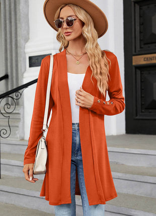 Open Front Long Sleeve Cardigan - MimiStylez