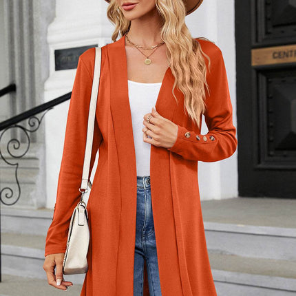 Open Front Long Sleeve Cardigan - MimiStylez