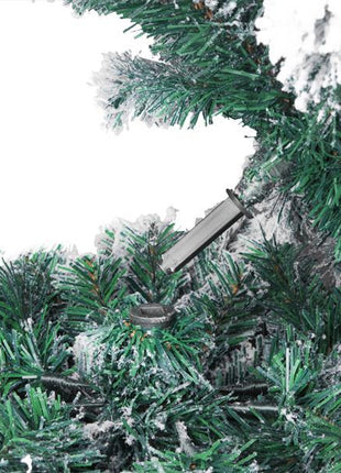 6FT Flocked Christmas Tree, 750 Branches, Automatic Tree