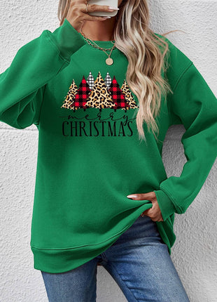 MERRY CHRISTMAS Round Neck Long Sleeve Sweatshirt - MimiStylez