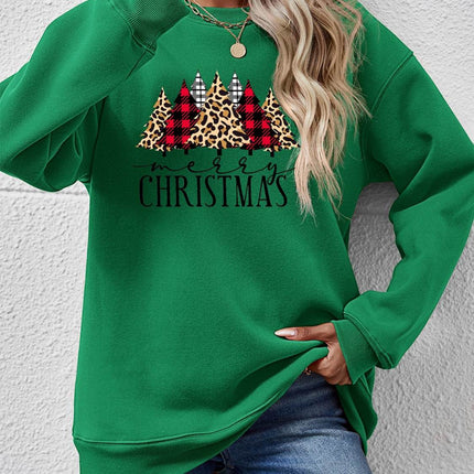 MERRY CHRISTMAS Round Neck Long Sleeve Sweatshirt - MimiStylez