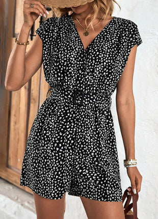 Animal Print Belted Romper - MimiStylez