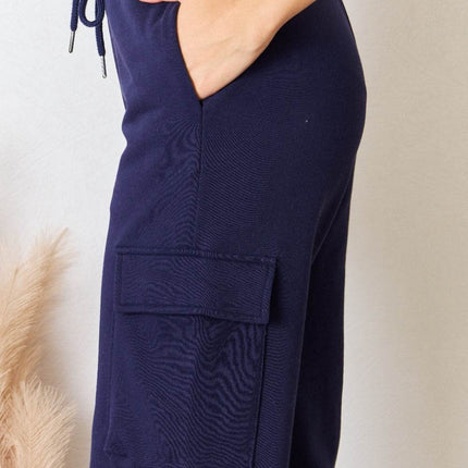 RISEN Drawstring Relaxed Cargo Wide Leg Pants - MimiStylez