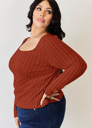 Basic Bae Full Size Ribbed Long Sleeve T-Shirt - MimiStylez