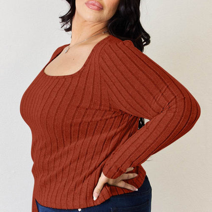 Basic Bae Full Size Ribbed Long Sleeve T-Shirt - MimiStylez