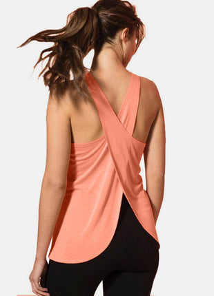 Crisscross Scoop Neck Active Tank - MimiStylez