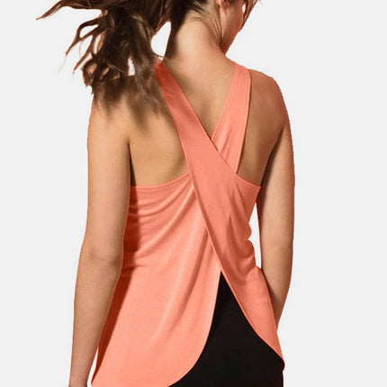 Crisscross Scoop Neck Active Tank - MimiStylez