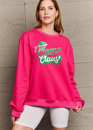 Simply Love Full Size MAMA CLAUS Round Neck Sweatshirt - MimiStylez