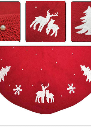 Christmas Tree Skirt Floor Mat Decoration Home Decoration Knitted Floor Mat Decoration Pearl Embellishment