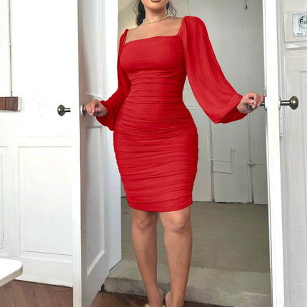 Zip-Back Ruched Bodycon Dress - MimiStylez