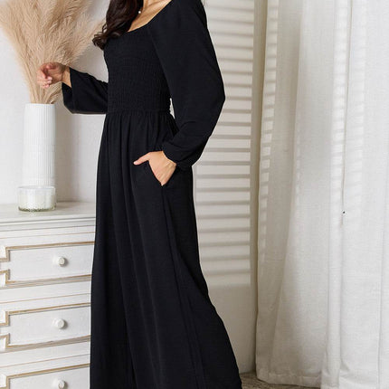 Double Take Square Neck Jumpsuit with Pockets - MimiStylez