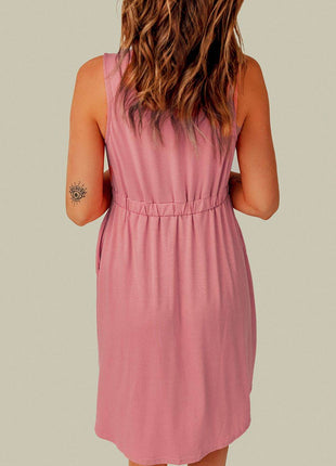 Sleeveless Button Down Mini Magic Dress - MimiStylez