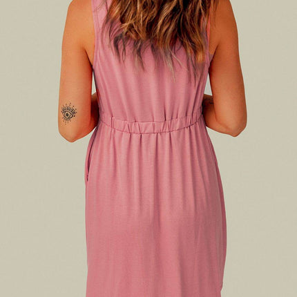Sleeveless Button Down Mini Magic Dress - MimiStylez