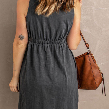 Sleeveless Button Down Mini Magic Dress - MimiStylez