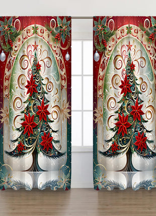 2PCs European Curtain Christmas Series