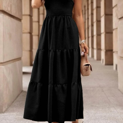 Tiered Crisscross Spaghetti Strap Dress - MimiStylez