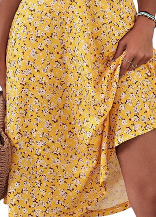 Printed Halter Neck Dress - MimiStylez