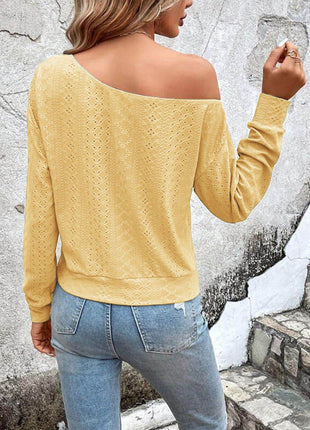 Eyelet Dropped Shoulder Blouse - MimiStylez