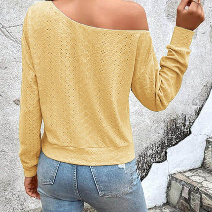 Eyelet Dropped Shoulder Blouse - MimiStylez