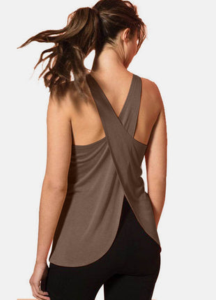 Crisscross Scoop Neck Active Tank - MimiStylez