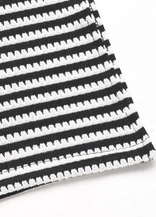 Perfee Striped Halter Neck Top and Slit Skirt Set - MimiStylez