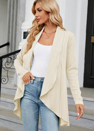 Open Front Long Sleeve Cardigan - MimiStylez