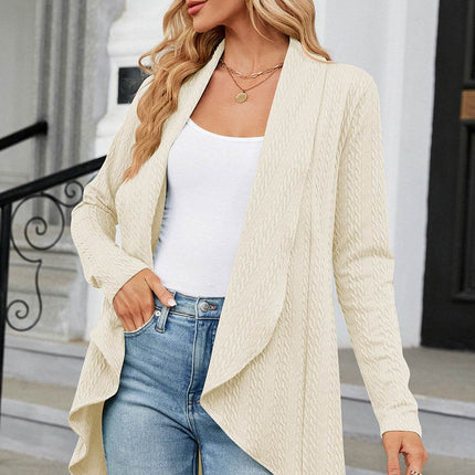 Open Front Long Sleeve Cardigan - MimiStylez