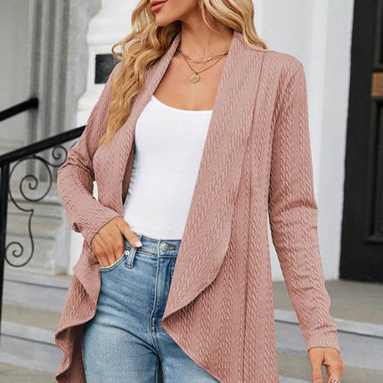 Open Front Long Sleeve Cardigan - MimiStylez