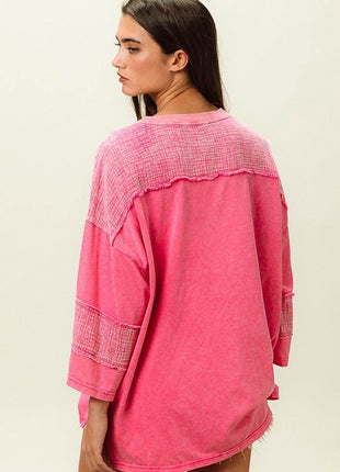 BiBi High-Low Washed T-Shirt - MimiStylez